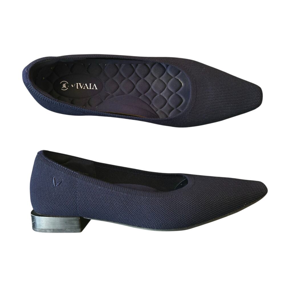 Minimalist Vivaia Minnie Square Toe Heeled loafer 38.5/7.5 Navy Low Heel Classic